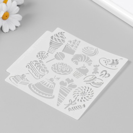 Plastic stencil "Sweets" 13x13 cm-4