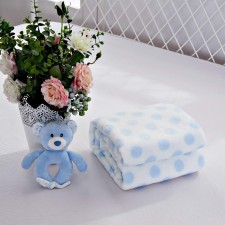 Baby plaid with a toy, size 90x120 cm, blue color