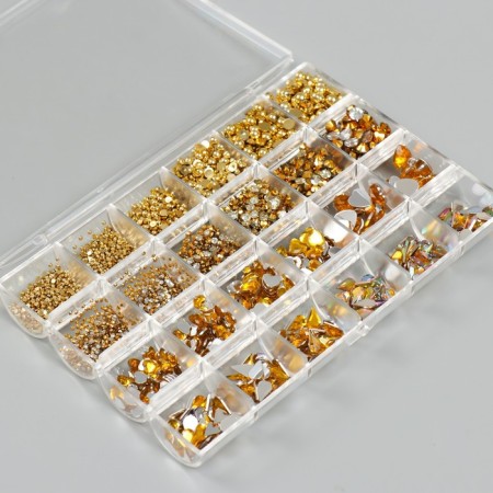 Set for creativity "Golden" set 24 types, tools, tweezers, stand, mat 2.5x12x18cm 74595-1