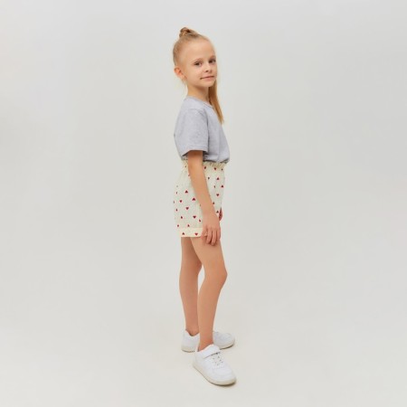 Шорты для девочки MINAKU: Cotton Collection цвет бежевый, рост 158-3
