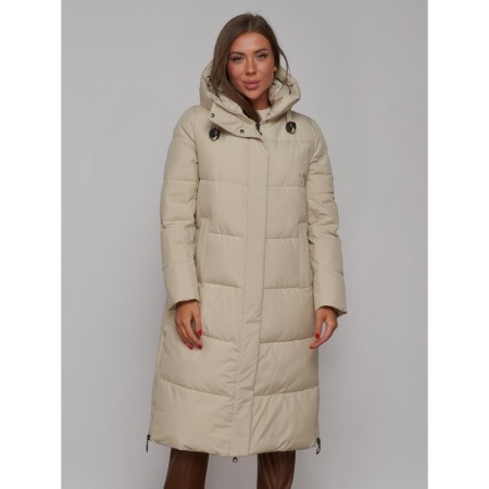 Coat insulated winter female, size 48, beige color-8