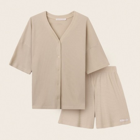 Home suit (shirt and shorts) SL Home p. XL, beige-8