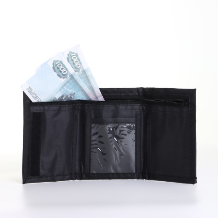 Children's wallet on Velcro "chosen", black color-4