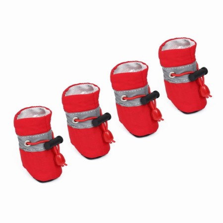 Dog boots "comfort" with weighting, set 4 pcs, size 4 (5x 4 cm), red