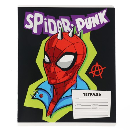 Notebook in a line of 18 sheets, 5 types of mix, cover coated cardboard, spider-man-4