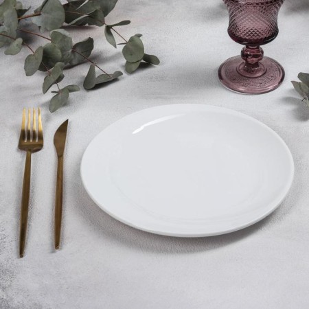 Porcelain dessert plate Tiffany, D = 22.2 cm, white color-1