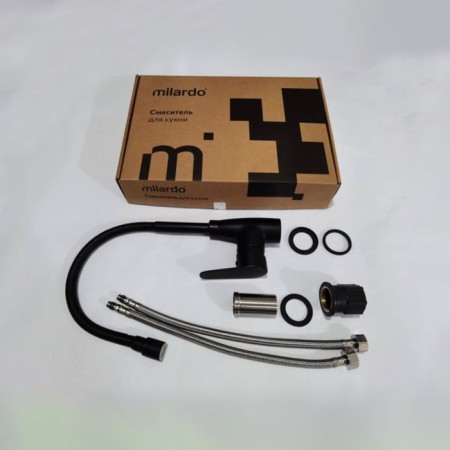 MILARDO MILARDO M07BL2FM05 kitchen mixer, pouring 180 mm, flexible spout and shower nozzle, black mA-5