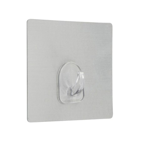 Hook adhesive square Axentia self -adhesive from plastic silver, 8x8x thick 2 cm 1035189