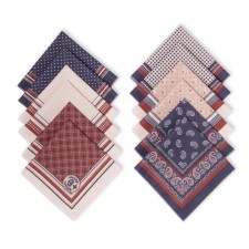 Men's nasal shawls “Ethel”, size 30x30 cm, (set 12 pcs,) print mix, 100% cotton