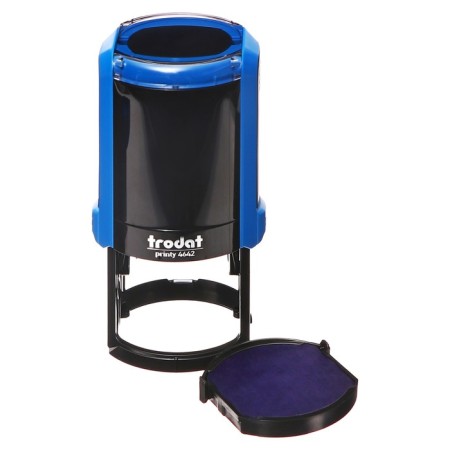 Automatic equipment for round printing Trodat Printy 4642, diameter 42 mm, with a lid, blue body-2