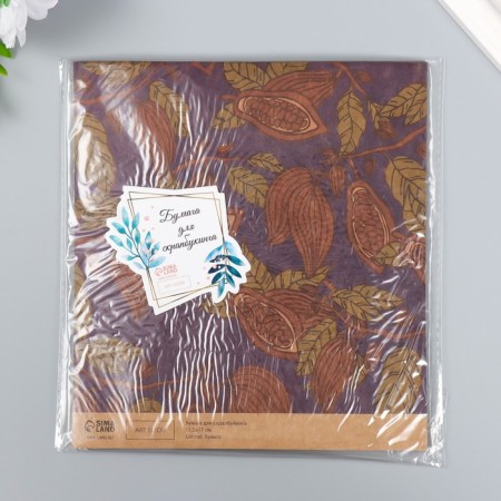 Scrapbooking paper bilateral craft "Cocoa and flowers" density 180 g 15.5x17 cm-5
