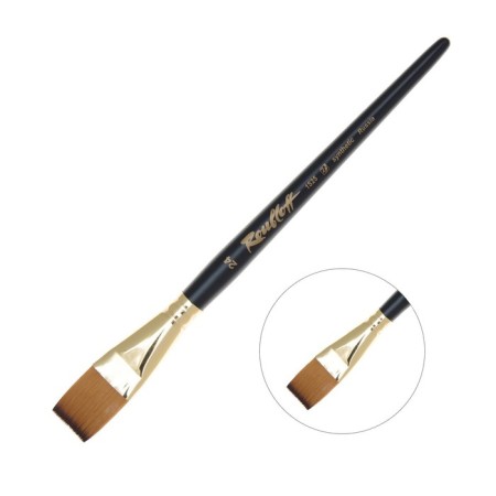 RUBLOFF brush synthetics, imitation column, flat, series 1S25 No. 24, short black matte handle, yellow clip