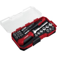 Reversible screwdriver bison 25042, with nozzles 41 pcs.