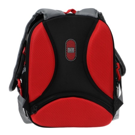 Frame backpack 37 x 28 x 12 cm, Across 194, filling: bag, pencil case, dark gray/red ACR22-194-5-6
