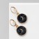 Earms enamel "Art" crescent, black color in gold