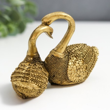 Souvenir Polystone "2 Swan" for bronze mix 6x4x9cm-6