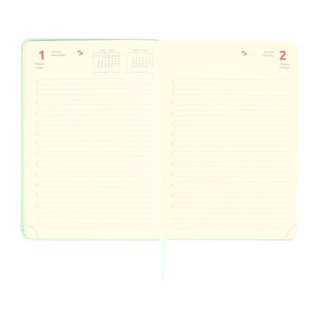 Dated diary 2024 A5 176 sheets, Devente.I Love Cat, hard leather cover, foil, lies, cream block 70 g/m2, peppermint-11