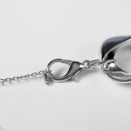 Necklace "Ground chain" square weaving, silver color, 50 cm-1