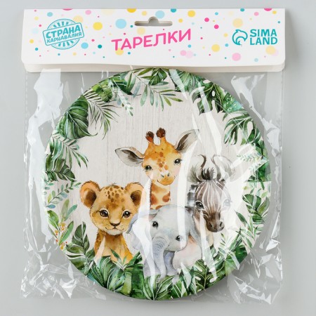 Paper plates "Animals", 6 pcs-3