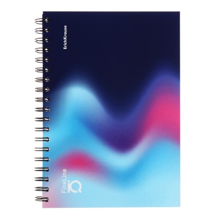 A notebook B5 80 sheets in a cage on a spiral Erichkrause IQ Fineline, B5, glossy, laminated mix-4