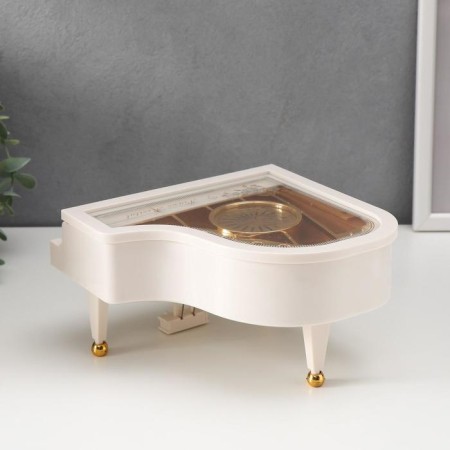 Musical Musical Casket "White Piano with Ballerina" 10.5x17.5x18.5 cm-3