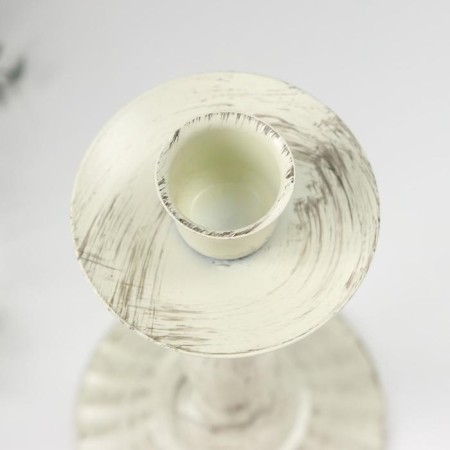 Summary Metal for 1 candle "Provence" white aged 21x11.5x11.5 cm-3