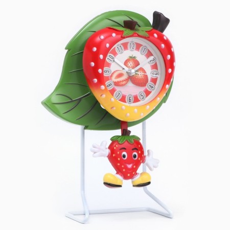 Table hours "Strawberry" children with a pendulum, discrete move, D-7.5 cm, 22.8 x 15.5 cm-1