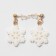 Earrings "New Year" snowflakes shiny, white color in gold