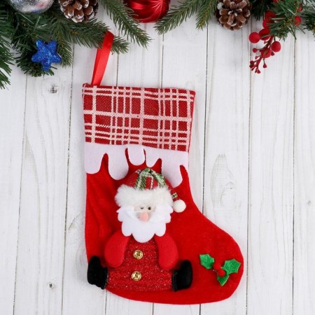 Nosok for gifts "Snow Kantik" 18*25 cm, Santa Claus, Red-1