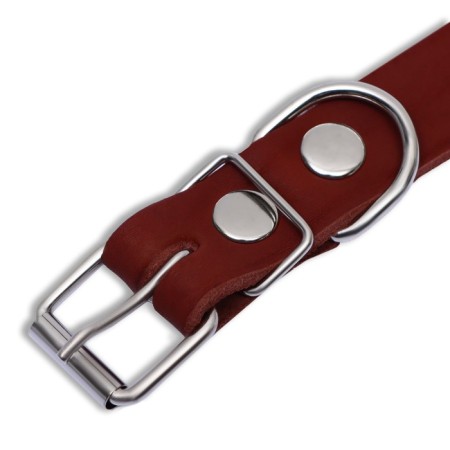 Collar of a single-layer leather, 54 x 2.5 cm, Osh 35-45 cm, brown-3