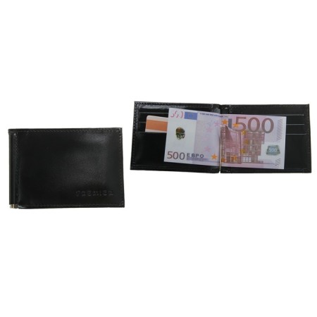 Build clamp, compartment for coins and cards, black color
