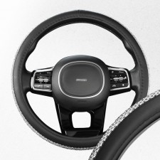 SkyWay, Crystal-1 m, black eco-leather brawl, silver rhinestones