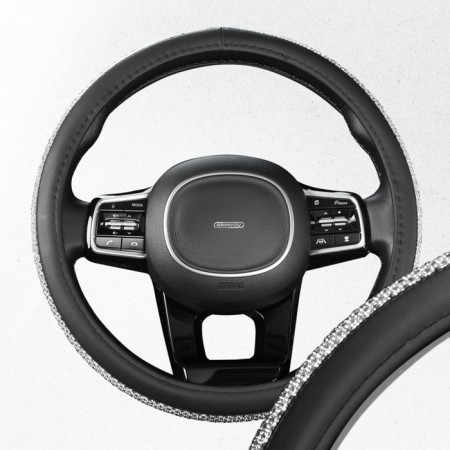SkyWay, Crystal-1 m, black eco-leather brawl, silver rhinestones