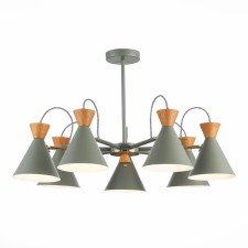 Ceiling EVOLUCE lamp. Sle125112-07. Modica. 7x40 watts, E14, 75x75x45 cm, gray color, golden