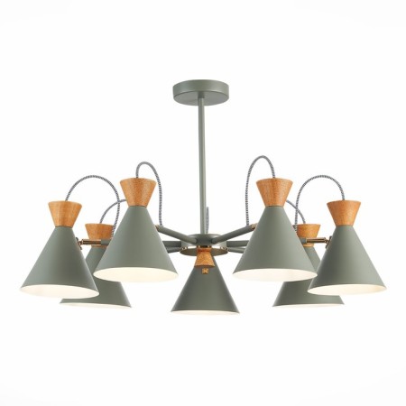 Ceiling EVOLUCE lamp. Sle125112-07. Modica. 7x40 watts, E14, 75x75x45 cm, gray color, golden