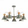 Ceiling EVOLUCE lamp. Sle125112-07. Modica. 7x40 watts, E14, 75x75x45 cm, gray color, golden