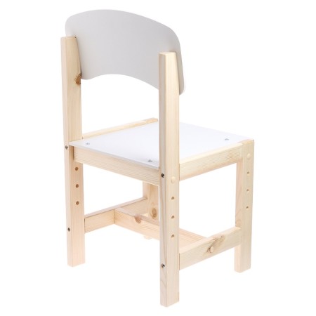 Wooden chair, children's, adjustable, white color-2