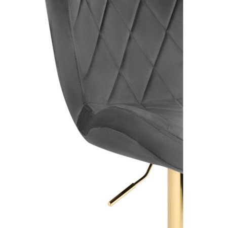 Barrier stool Porch metal/velor, gold/gray 47x53x89 cm-5
