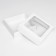 The box is folding, the lid is, with the window, white, 25 x 25 x 7.5 cm,