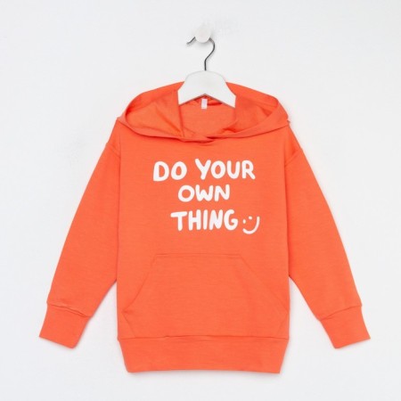 Children's sweatshirt, coral color, height 122 cm-4