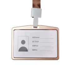 Badege-carman horizontal (external 98 x 58mm), internal 85 x 54 mm, metal, gold, tape 40cm