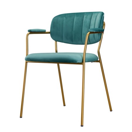 Eirill chair, 530 × 590 × 770 mm, velor, dark green color-2