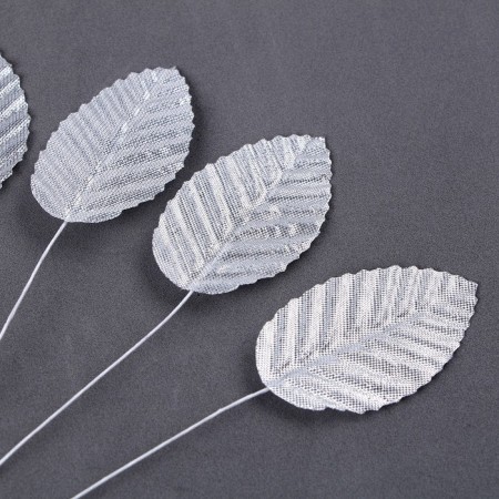 Set for decorating the cake "Leaves", in the set 10 pcs., Silver color-1