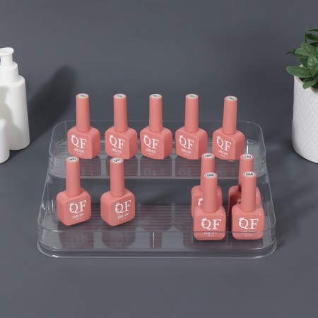 Organizer for storage, 2 sections, 26.5 × 20.5 × 6.6 cm, the color is transparent-2