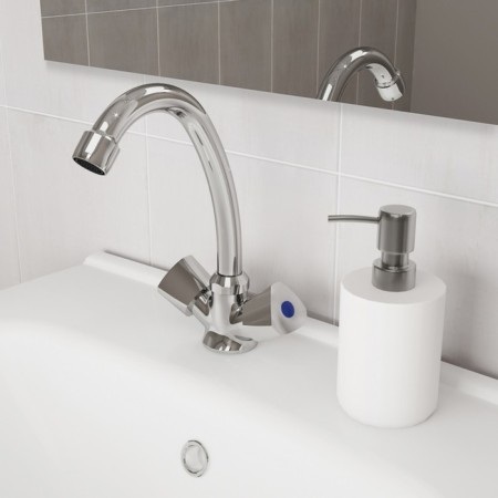 MILARDO TRISB00M01 shell mixer, two -wound, high spout 195 mm, chrome 504945-1