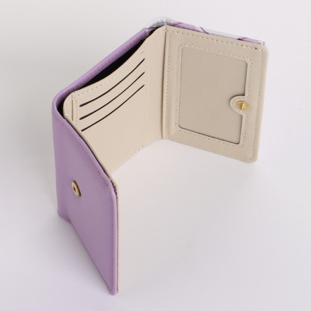 Women's wallet on the button, lilac color-3