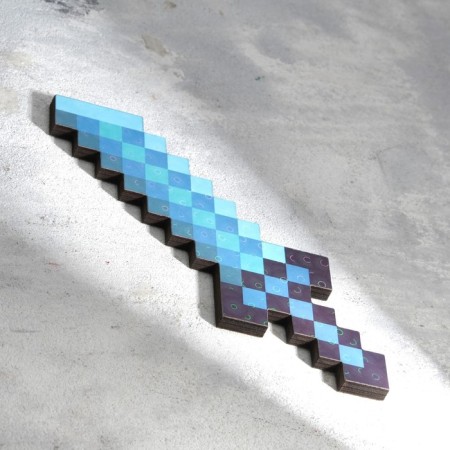 Wooden souvenir "knife", 20 cm, pixel, diamond-1