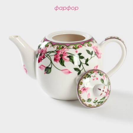 Teapot porcelain harness "Blanco", 800 ml, white color-1