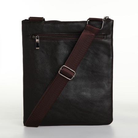 Men's bag with lightning, Terra Dever, 2 pockets, a long belt, brown color-3