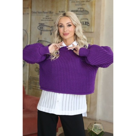 Female jumper, size 42, purple color-4